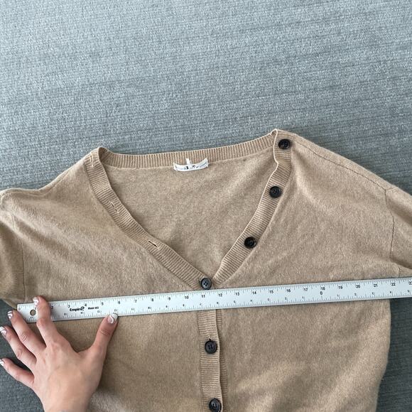 Mejuri Frame Cardigan Sweater Women M Cashmere Preppy Beige Button Preppy Casual - Picture 3 of 13